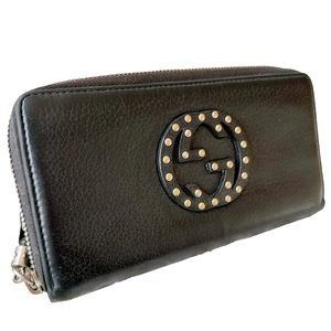 GUC Auth Gucci Soho Interlocking GG Zip Long Wallet Tassel Limited